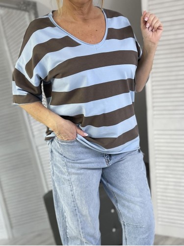 BLUZKA PASY MICHELLE BLUE&BRONZE