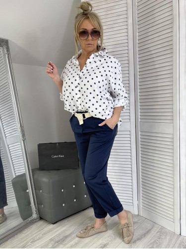 KOSZULA ITALY GROSZKI WHITE