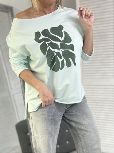 BLUZKA LASER GREEN LEAVES MIĘTA