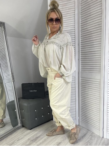 BLUZKA BOHO HAFT DEKATYZ BEIGE