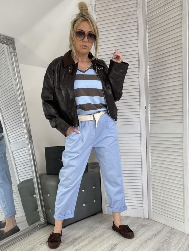 SPODNIE MOONLIGHT&PASEK BŁĘKIT