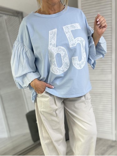 BLUZKA MUJEA 65 OVERSIZE BŁĘKIT