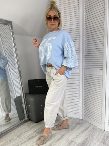 BLUZKA MUJEA 65 OVERSIZE BŁĘKIT