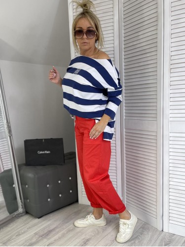 BLUZKA LASER PASKI GRANAT&WHITE