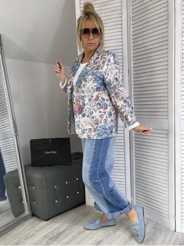 MARYNARKA ITALY FLOVERS BLUE