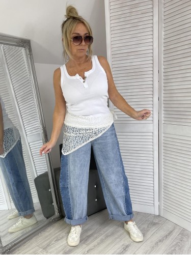 CHUSTA KORONKOWA DO SPODNI WHITE