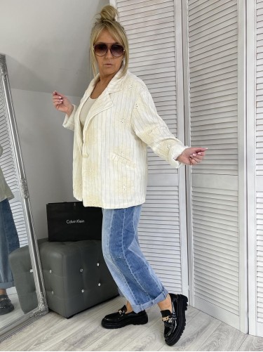 MARYNARKA ITALY FLOVERS& PRĄŻEK CREME