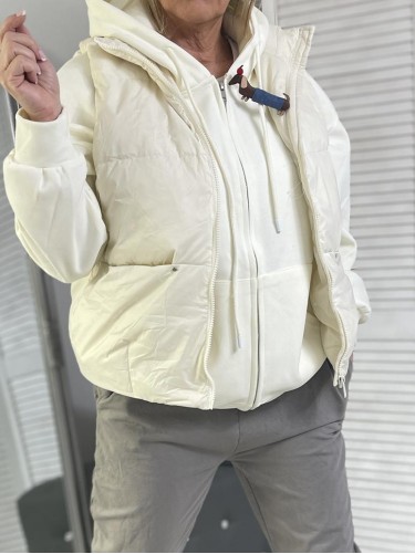 KAMIZELKA CIENKA PUCHOWA CREME