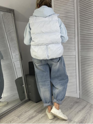 KAMIZELKA CIENKA PUCHOWA BŁĘKIT