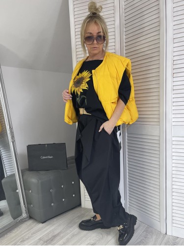 BLUZKA OVERSIZE SŁONECZNIK BLACK + SIZE