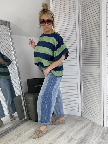 BLUZKA ITALY MUMU PASY GRANAT&GREEN