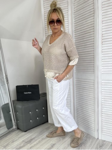 BLUZKA ITALI LIVANS AŻUR BEIGE