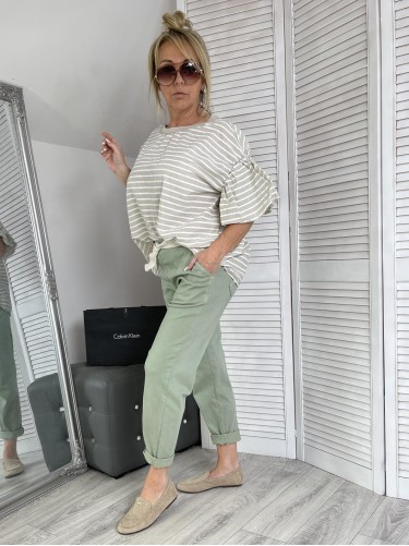 SPODNIE LIVANS&PASEK ITALY SZAŁWIA