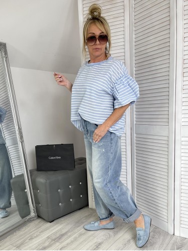 BLUZKA ITALY MOONLIGHT PASKI BŁĘKIT