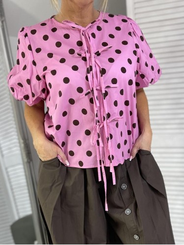 BLUZKA ITALY ZETTA GROSZKI PINK