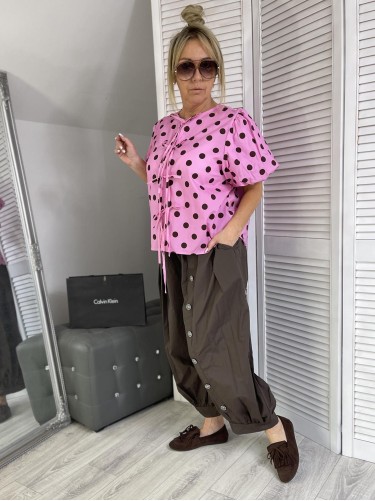 BLUZKA ITALY ZETTA GROSZKI PINK