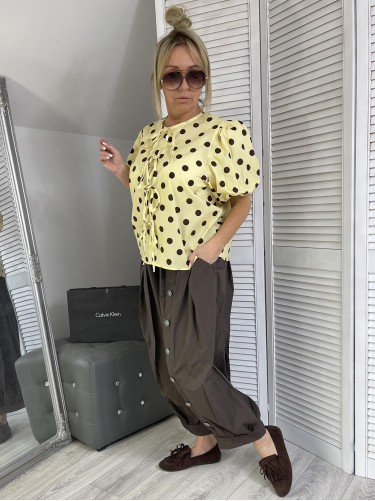 BLUZKA ITALY ZETTA GROSZKI YELLOW