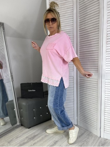 BLUZKA MUMU KORONKA PINK