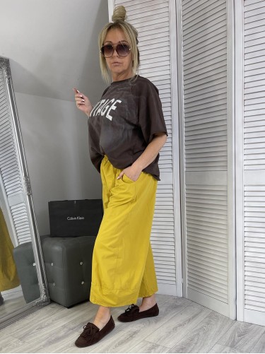 SPODNIE ITALY ANGEL MUSZTARDA