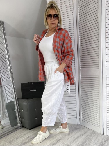 SPODNIE ITALY LILI LEN WHITE