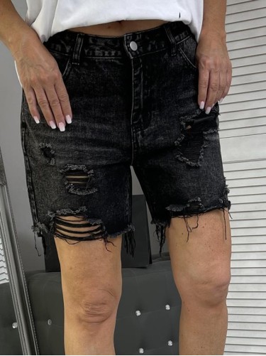 SZORTY PRZETARCIA JEANS BLACK
