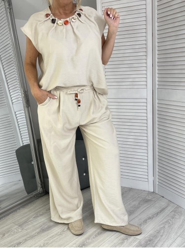 KOMPLET HARPER BIŻUTERIA BEIGE