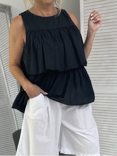BLUZKA ITALY FALBANA BLACK