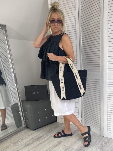 BLUZKA ITALY FALBANA BLACK