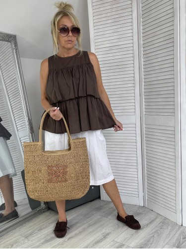 BLUZKA ITALY FALBANA BRONZE