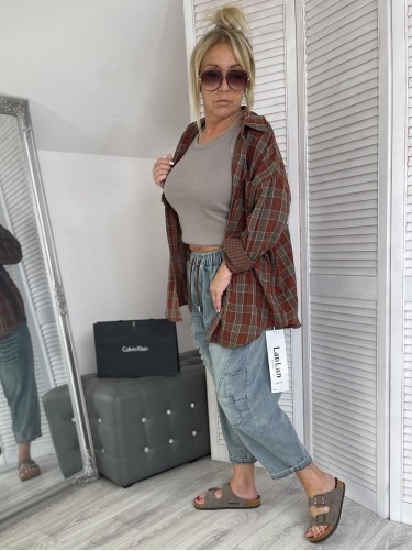 KOSZULA KRATKA LANLAN CEGŁA&FANGO