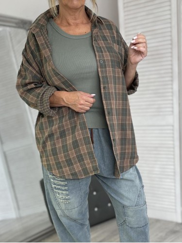 KOSZULA KRATKA LANLAN KHAKI&MOCCA