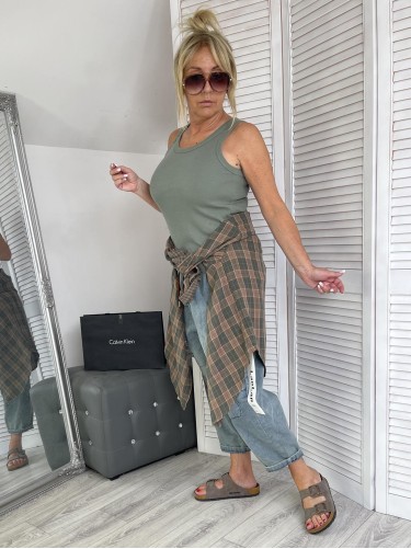TOP MICHELLE PRĄŻEK KHAKI