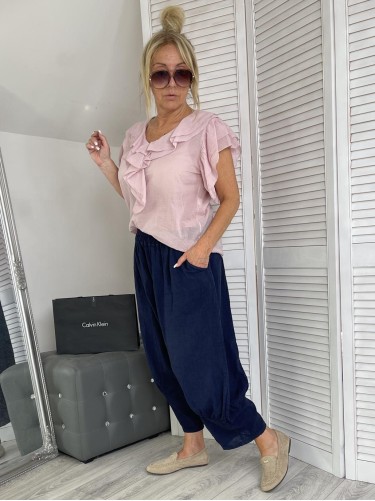 SPODNIE ITALY LILI LEN GRANAT