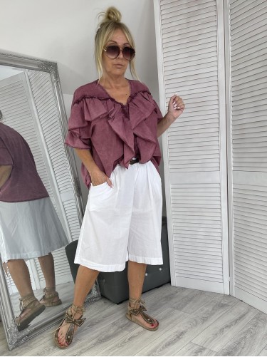 BLUZKA MUJEA FALBANKA DEKATYZ JAGODA