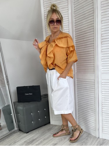 BLUZKA MUJEA FALBANKA DEKATYZ ORANGE
