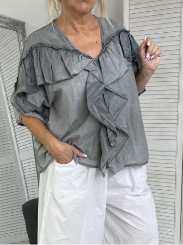 BLUZKA MUJEA FALBANKA DEKATYZ GREY