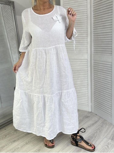SUKIENKA LEN MARSYLIA WHITE
