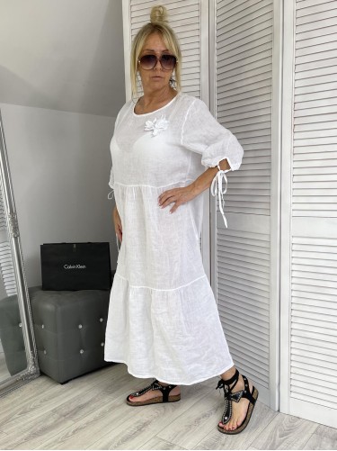 SUKIENKA LEN MARSYLIA WHITE