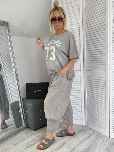 SPODNIE ITALY LILI LEN FANGO