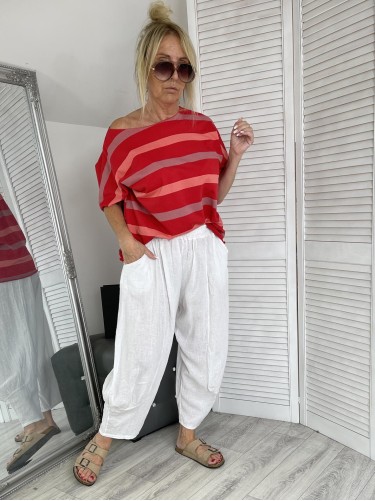 BLUZKA PASKI MUJE LASER RED
