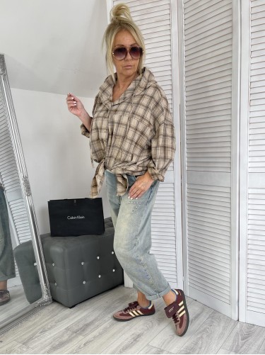 KOSZULA JOY KRATKA KAPTUR BEIGE