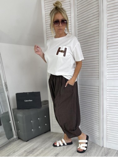BLUZKA T-SHIRT HERME WHITE