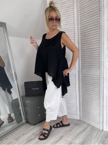 TOP ASYMETRIC LEN BLACK