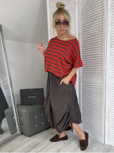 BLUZKA PASKI MUJE LASER RED&BRONZE