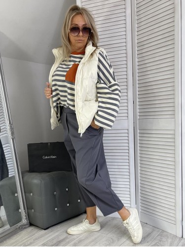 BLUZKA MUMU PASKI KIESZONKA GREY