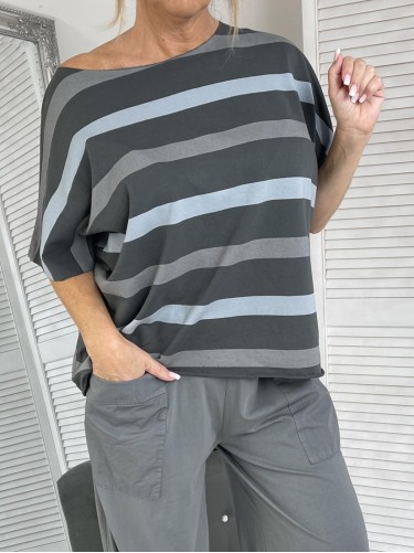 BLUZKA PASKI MUJE LASER GREY