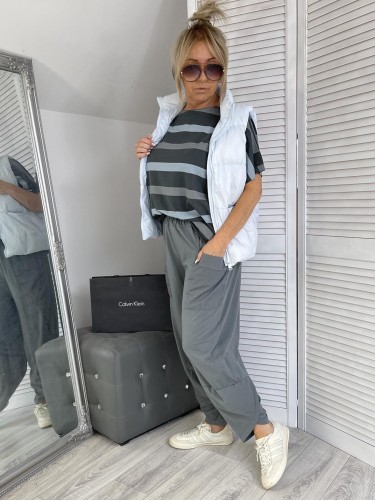 BLUZKA PASKI MUJE LASER GREY