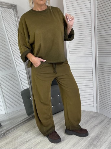 KOMPLET DRES MIHOS CIEMNA OLIWKA