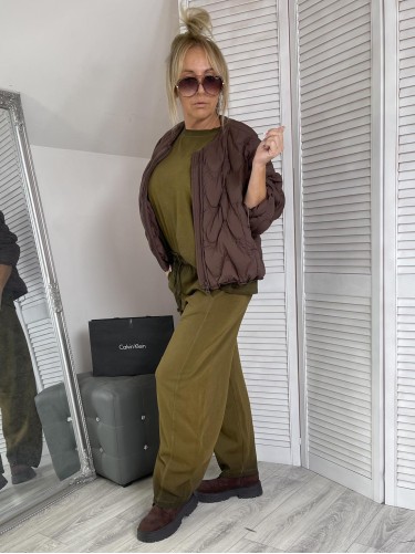 KOMPLET DRES MIHOS CIEMNA OLIWKA