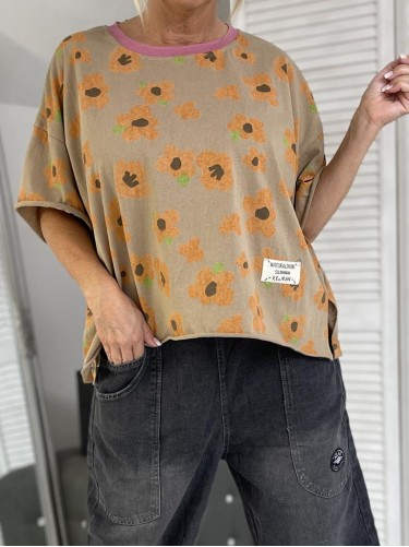 BLUZKA FLOVERS JOY CAMEL